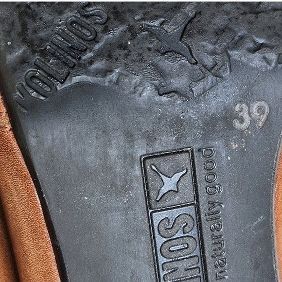 PIKOLINOS Lace-Up Oxford Heels Sz 39/8.5 Soft Tan Leather Pumps Made in Spain - Picture 13 of 15